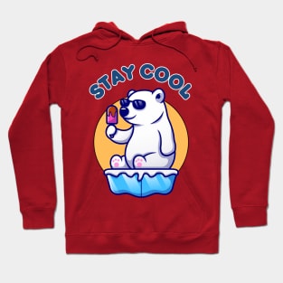 Stay cool - cute and funny polar bear pun Hoodie